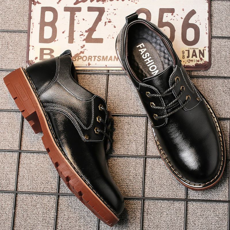 Big-toed Leather Shoes  Men's Big-toed Leather Shoes With Tendon Sole