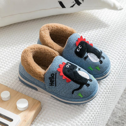 Children's Winter Cotton Dinosaur Slippers Are Soft, Non-Slip And Warm