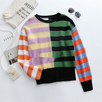 Round Neck Pullover Women's Sweater