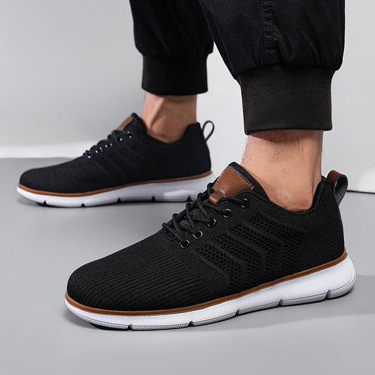 Sports Shoes For Men Fashion Lace-up Mesh Sneakers Casual  Flying Woven Walking Sports Shoes For Men