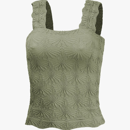 Square Collar Sports Underwear Jacquard Vest