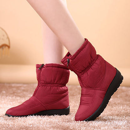 New waterproof flat boots plus size warm snow boots