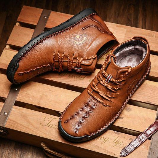 British lazy Boots soft winter men's sports style cotton shoes