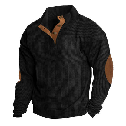 Long-sleeved Sweater European Size Men's Outdoor Casual Stand Collar Long-sleeved Sweater