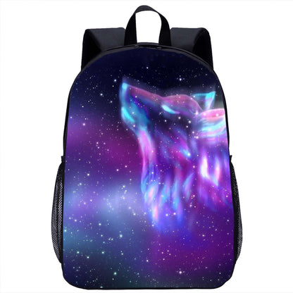 Youth Backpack Lion Print 17 Inch Large Capacity Youth Backpack