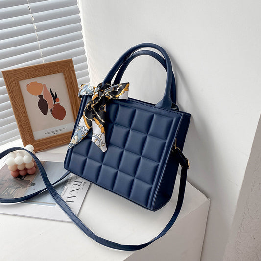 Women's Embossed Silk Scarf Bow Small Square Bag