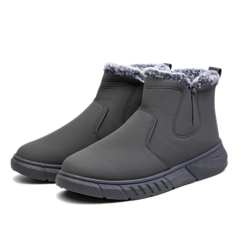 Winter Snow Boots woman V Cutout Shoes With Plush Ankle Boots