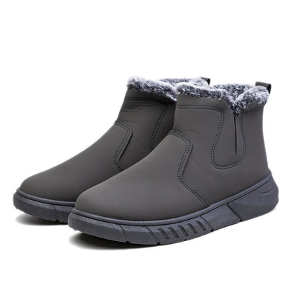 Winter Snow Boots woman V Cutout Shoes With Plush Ankle Boots
