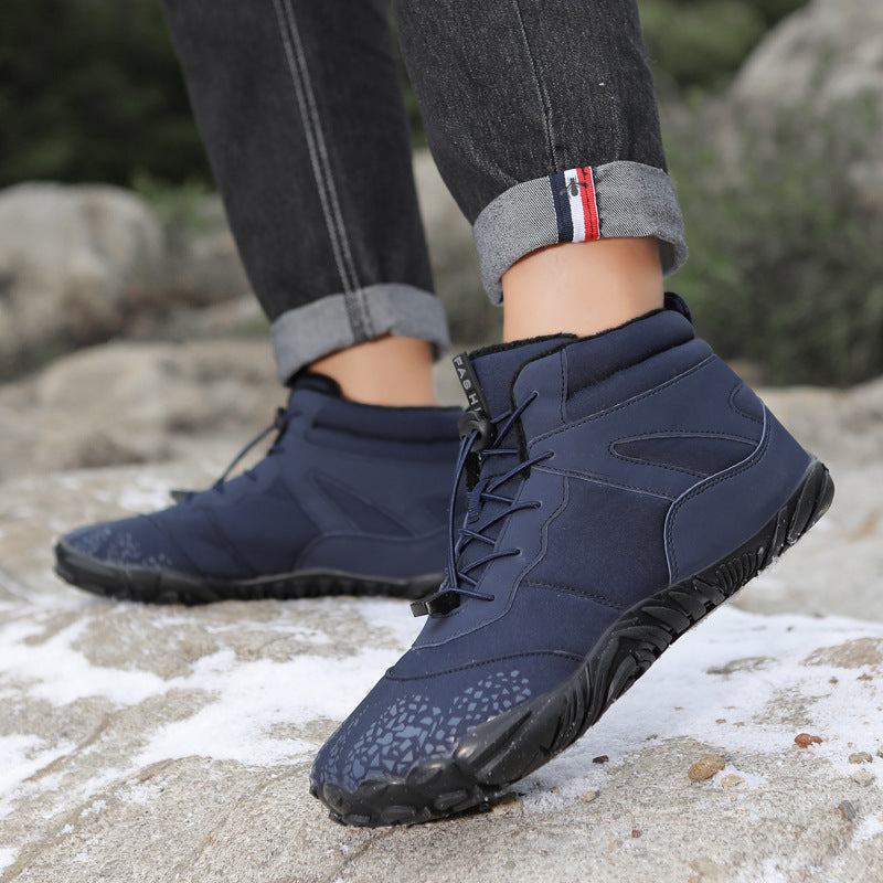 Waterproof Boots Winter Fleece-lined Waterproof Cotton-padded Shoes Five-finger Snow Boots