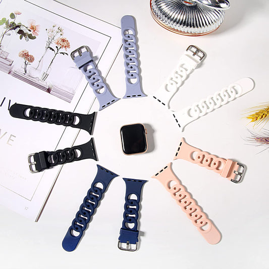 Solid Color Circle Hollow Silicone Strap