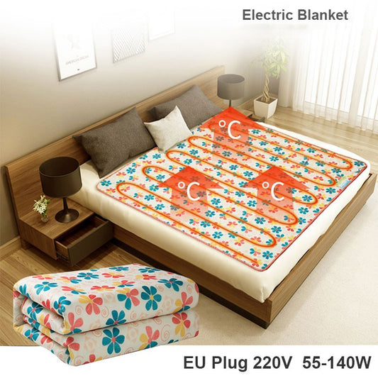 Electric Blanket To Enlarge Small Household Thermostatic Suede Printing Electric Mattress