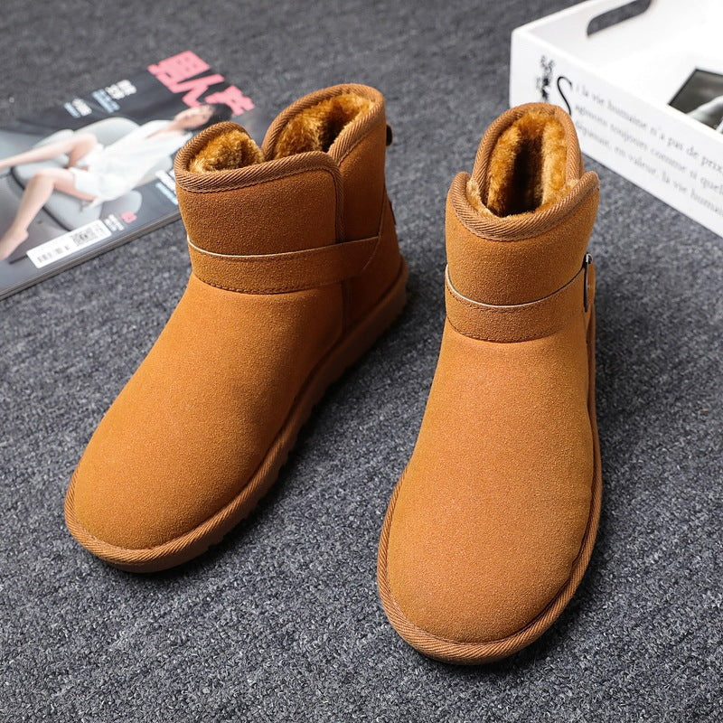 Short Tube Cotton boots Thickened Warm Bread Shoes Plus Velvet Leisure Short Tube Cotton