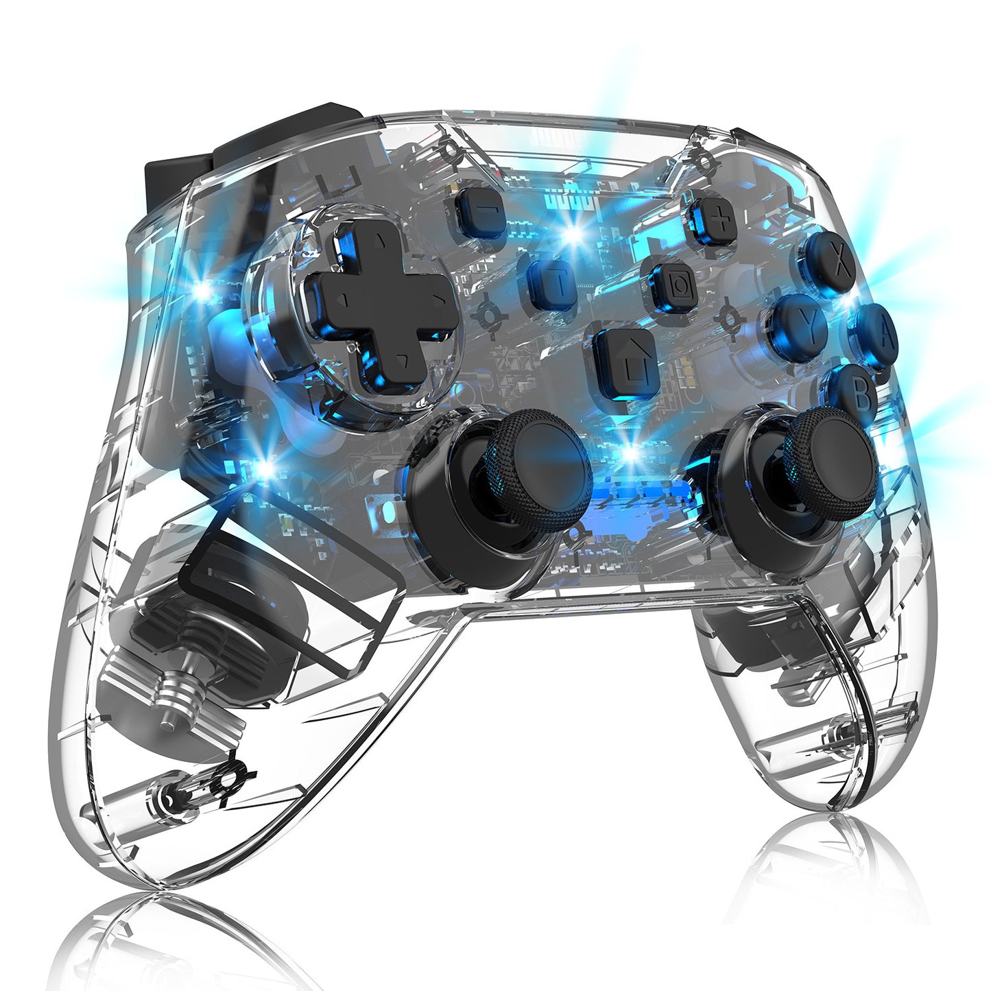 Wireless Wake-up Burst SwitchPRO Bluetooth Transparent Lighted Gamepad