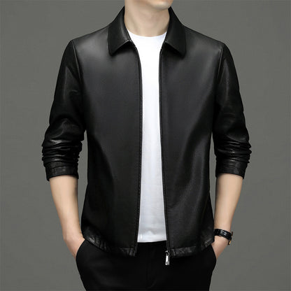 Leather Jacket Men Lapel Ecological Real Leather Clothes Coat Leather Jacket Men
