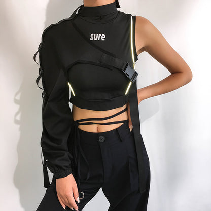 Reflective schoolbag buckle T-shirt