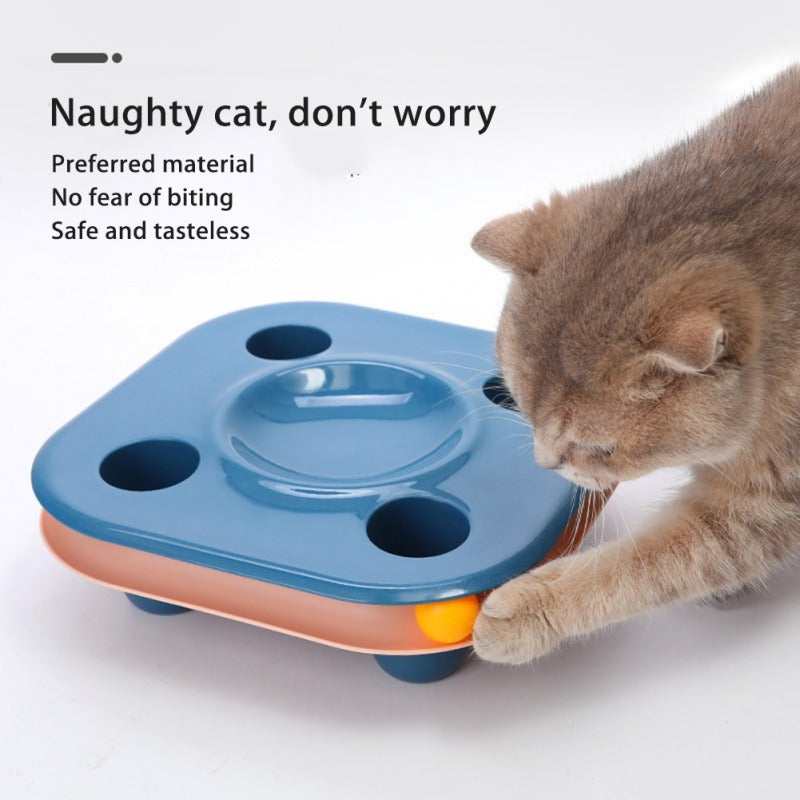 Cat Food Bowl  Multifunctional Cat Food Bowl Kitten Track Toy