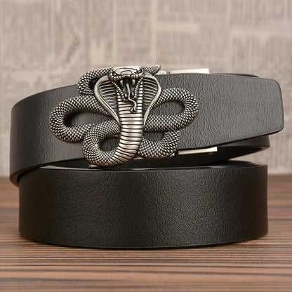 Belt Automatic Buckle Belt Leather Cobra Casual Men - sumet.shop