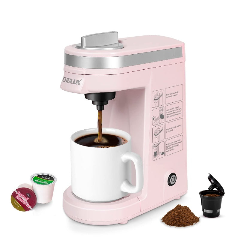 Coffee Maker  Classic Metal Single Serve Coffee Maker With One Button Operation And Auto Shut-Off For 355.0 Milliliter Capacity