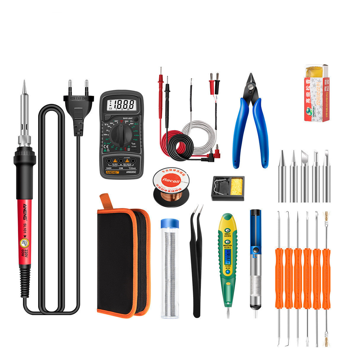 Constant Temperature Electric Soldering Iron Set Adjustable Temperature 60W Digital Display Internal Heat Welding - sumet.shop