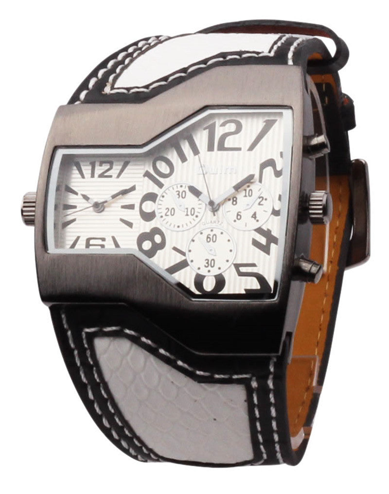 Men's dual movement quartz watch