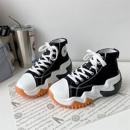 Casual Canvas Shoes Women's Fashion Platform High-top Casual Canvas Shoes