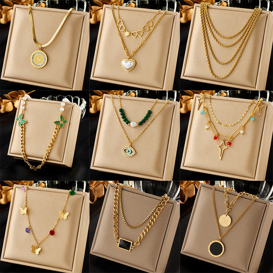 New Fashion Minority Design Multi-layer Twin Clavicle Chain