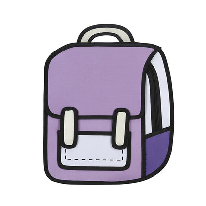 school bag Comic bag 2D3D three-dimensional school bag