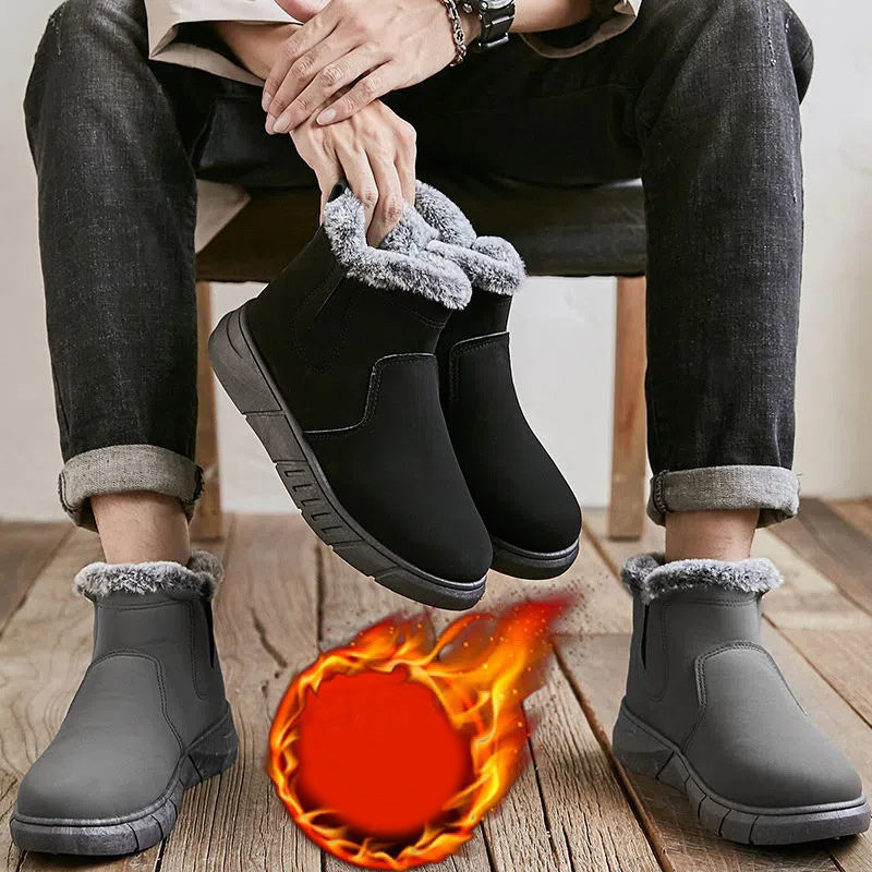 Winter Snow Boots woman V Cutout Shoes With Plush Ankle Boots