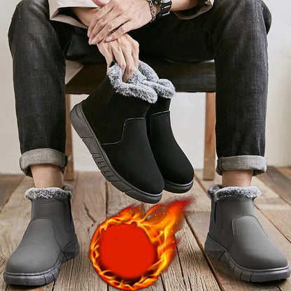 Winter Snow Boots woman V Cutout Shoes With Plush Ankle Boots