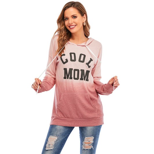New Women's Tie Dyed Hooded Long Sleeve Kangaroo Pocket Sweater