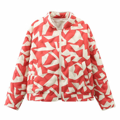 Women's Clothing Fashion Geometry Pattern Pattern Cotton Coat Jacket