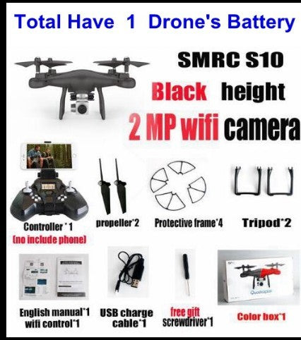 Drone Helicopter UAV  Sales Promotion WiFi 2MP Camera With S10 SMRC FPV Quadcopter Drone Helicopter UAV Micro Remote Control Toy RACER KIT Aircraft