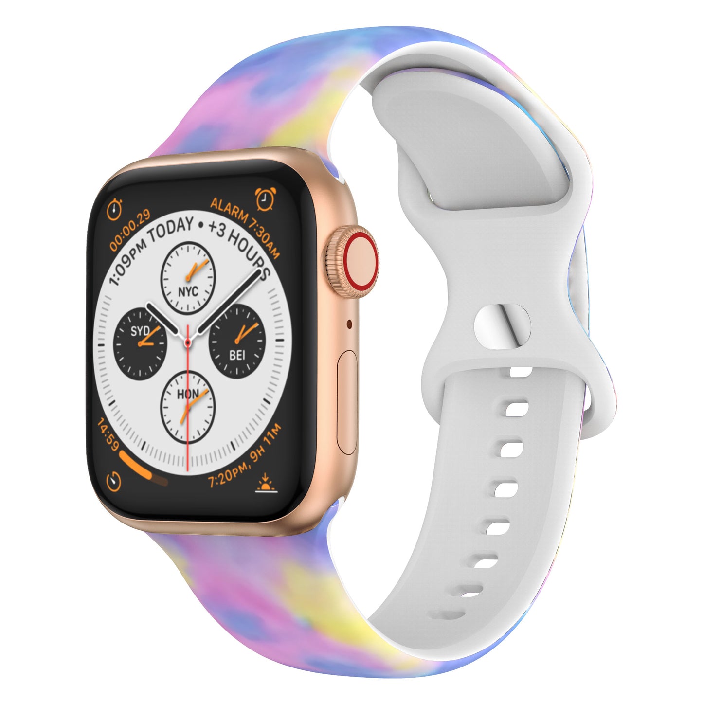 Compatible with Apple, Silicone Strap New Figure 8 Buckle Iwatch6 SE Silicone Printed Strap