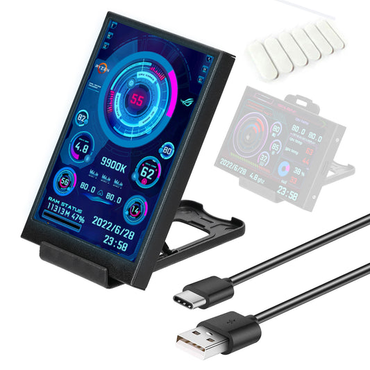 Computer Small Secondary Screen IPS Full View USB Chassis Monitor Date Display