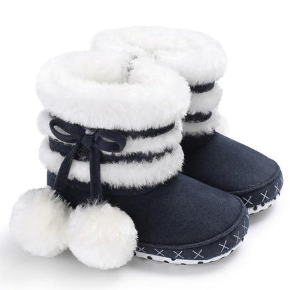 Children Winter Booties Pom Pom Winter Booties