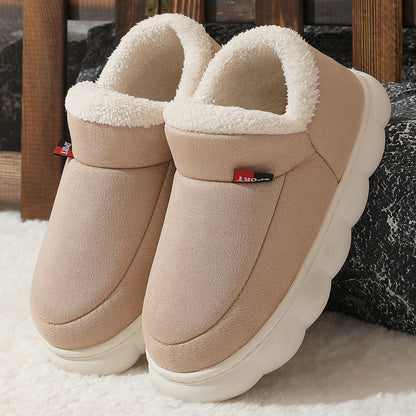 Winter Plush Cotton Shoes Women Men Warm Suede