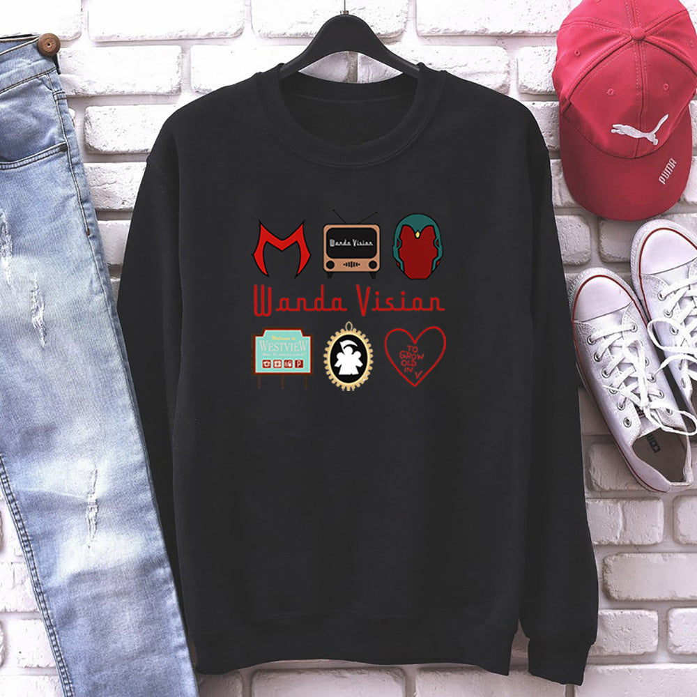 New Men's And Women's Retro TV-Inspired Print Sweatshirt