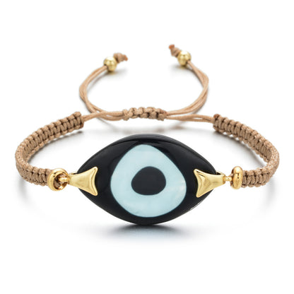 Turkish Demon Eye Totem Resin Hand Woven Bracelet