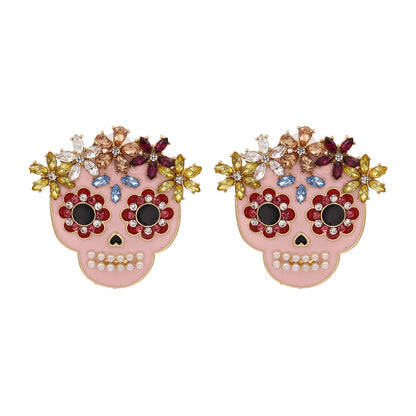 Rhinestone Halloween Funny Earrings