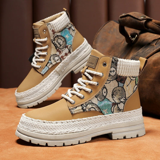 Boot High-top Boots Men's Casual All-match Worker Boot High-top Shoes