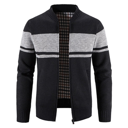 New Men's Versatile Casual V-neck Color Matching Sweater Jacket - sumet.shop