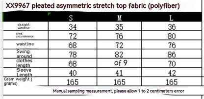 Winter New Shoulder Asymmetric Fold Slim Shirt Top For Women