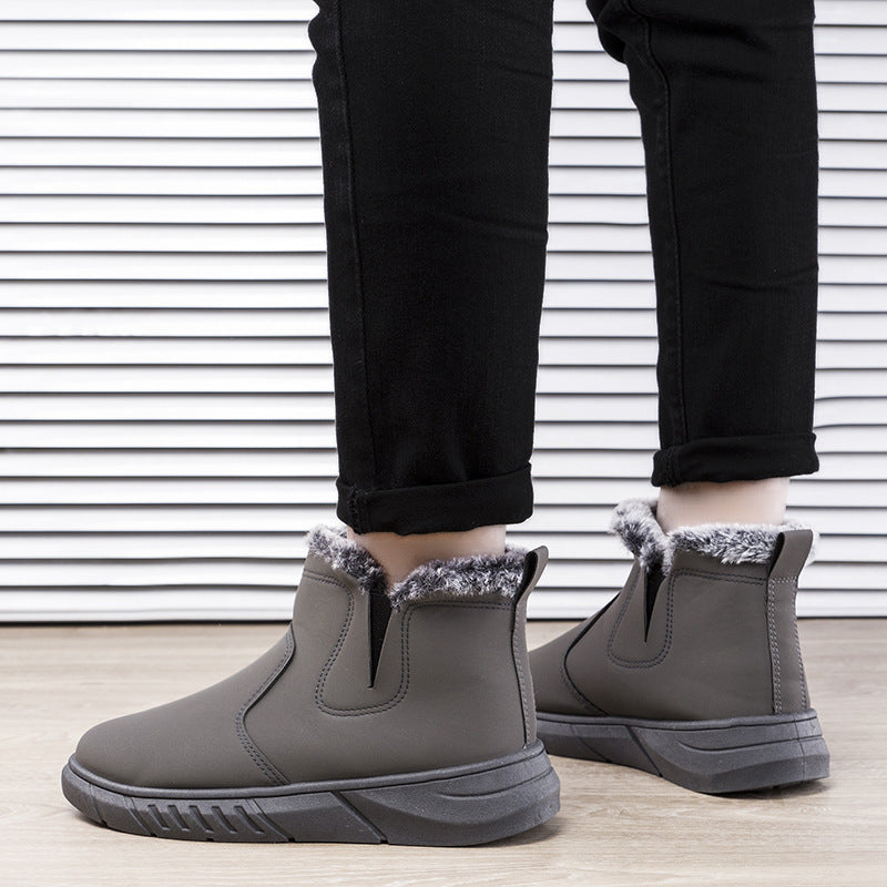 Winter Snow Boots woman V Cutout Shoes With Plush Ankle Boots