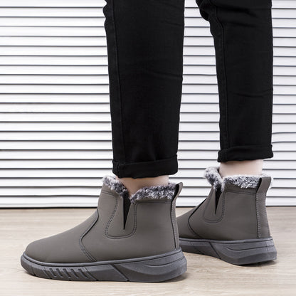Winter Snow Boots woman V Cutout Shoes With Plush Ankle Boots