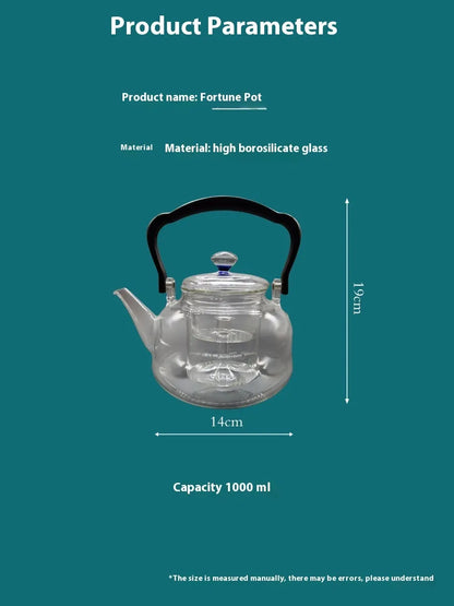 Glass Teapot High Borosilicate Glass Teapot With Lifting Beam