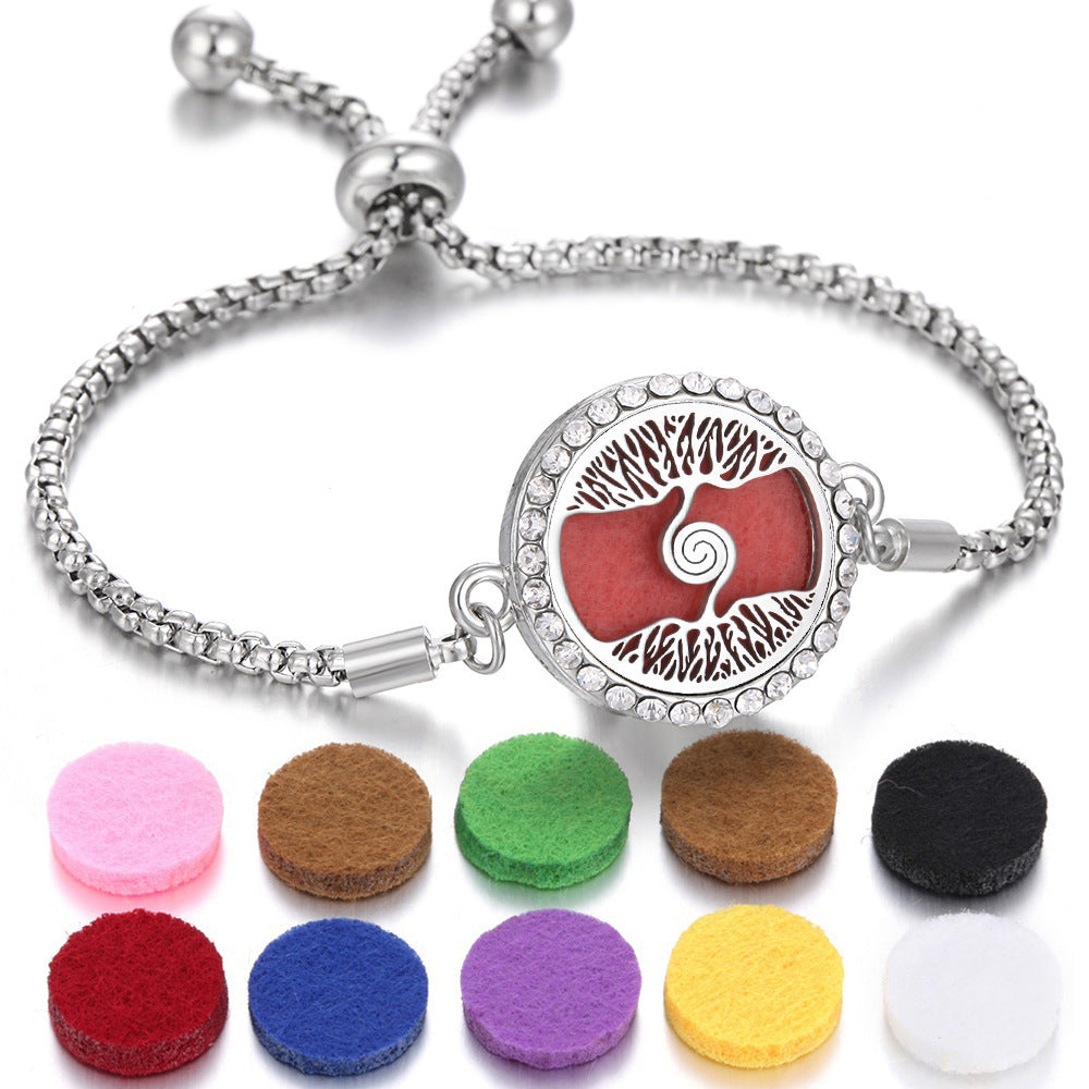 Bracelet Perfume Essential Oil Diffuser Locket Bracelet Charms Women Aroma Diffuser Jewelry - sumet.shop