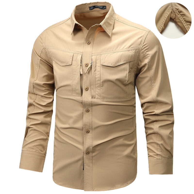 Long Sleeve Shirt  Men's Workwear Long Sleeve Shirt Outdoor Casual Thin Sports Jacket