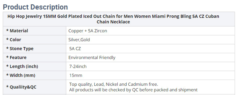 Gold Plated Iced Out Chain for Men and Women Cuban Chain Necklace - sumet.shop