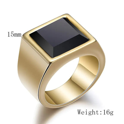 ZORCVENS Black Stone Rings for Men - sumet.shop