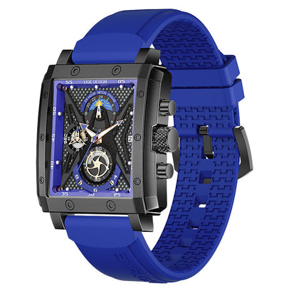 Square Men's Calendar Multifunctional Waterproof Quartz Watch - sumet.shop